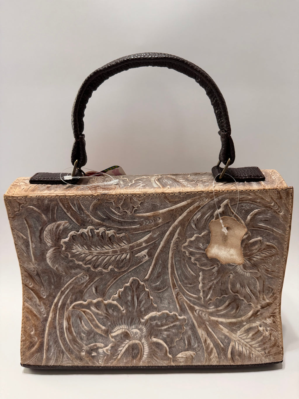Two-Tone Fold-Over Leather Satchel – Small, Limited Edition