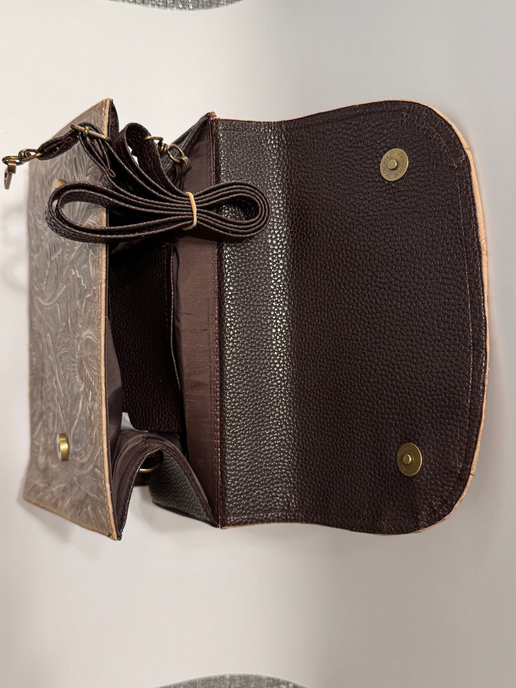 Two-Tone Fold-Over Leather Satchel – Small, Limited Edition