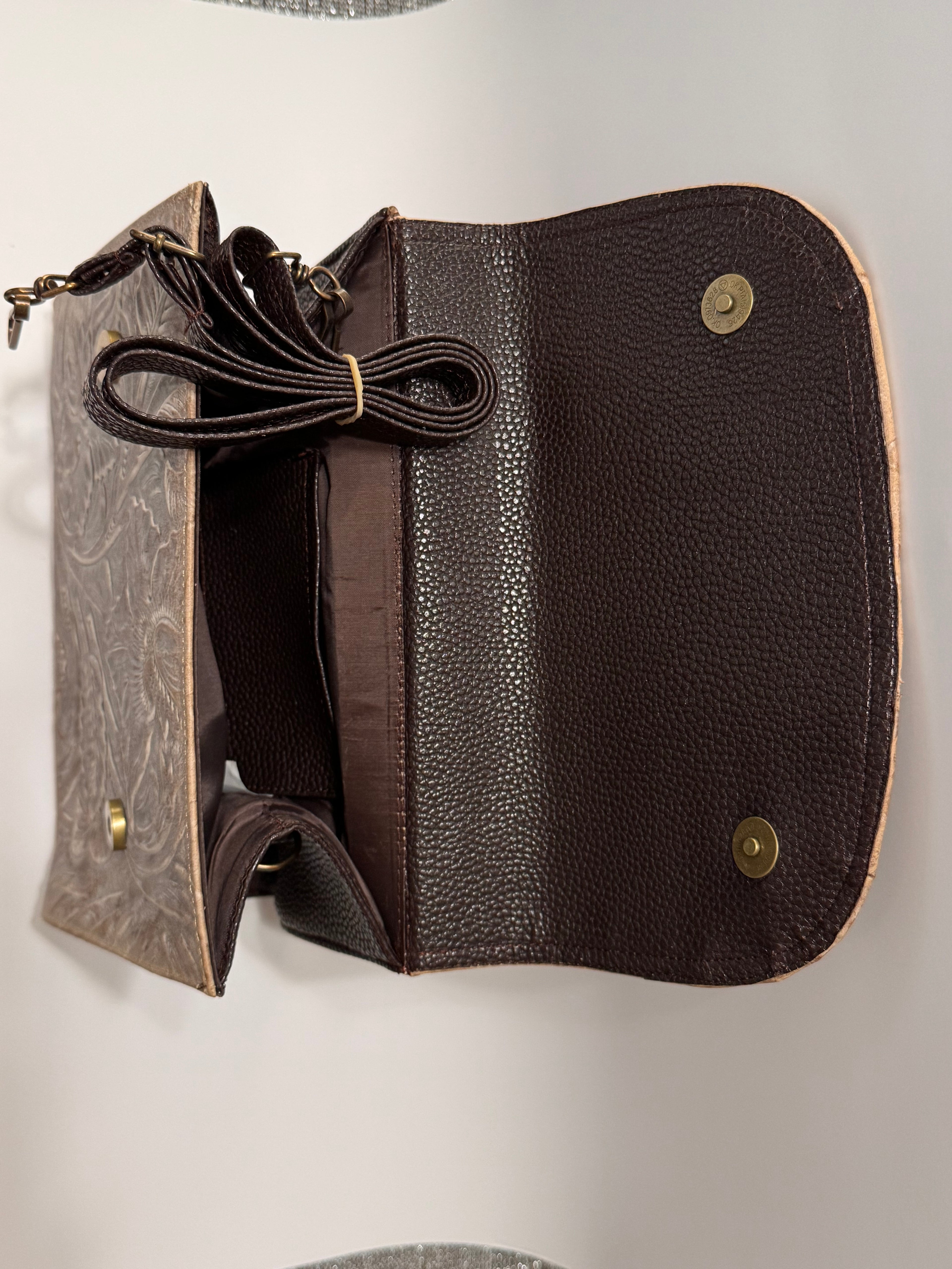 Two-Tone Fold-Over Leather Satchel – Small, Limited Edition