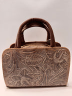 Two-Tone Floral-Textured Leather Mini Satchel – Small, Limited Edition