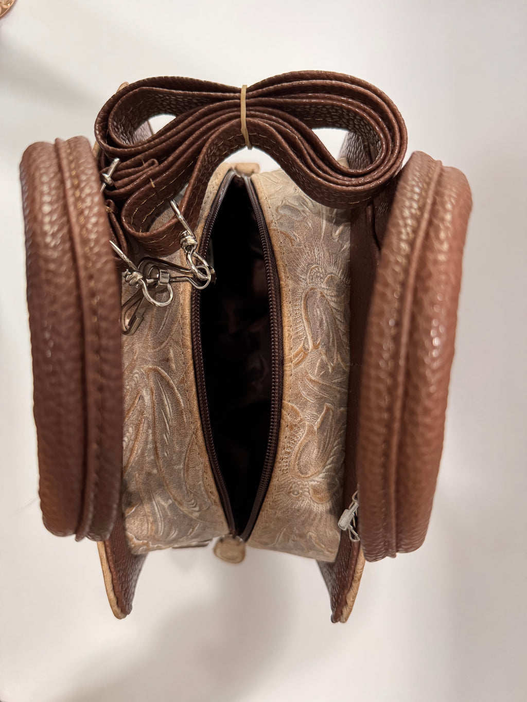 Two-Tone Floral-Textured Leather Mini Satchel – Small, Limited Edition