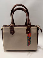 Beige & Brown Heritage Leather Satchel – Limited Edition