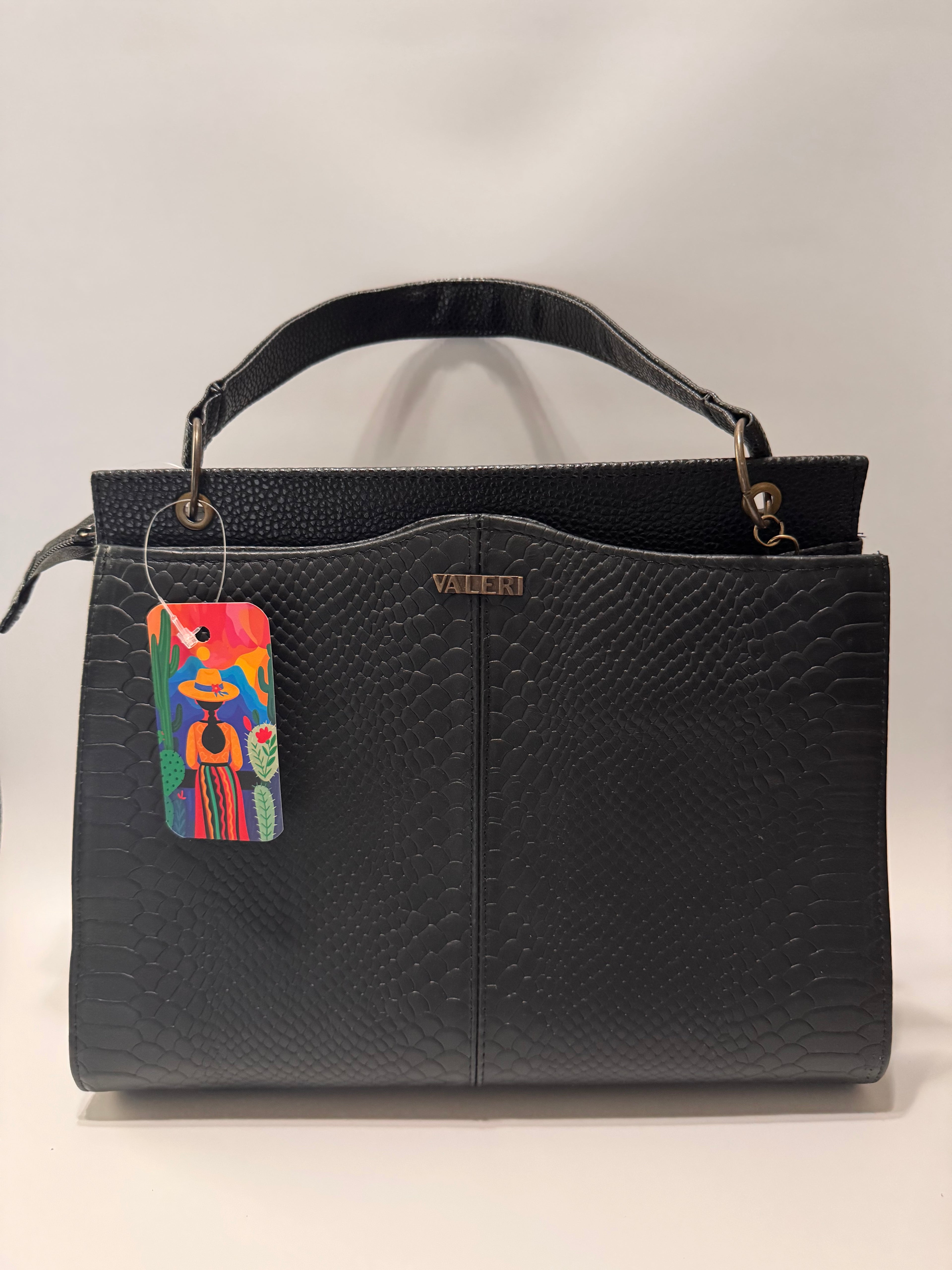 Black Serpentine Leather Satchel – Limited Edition