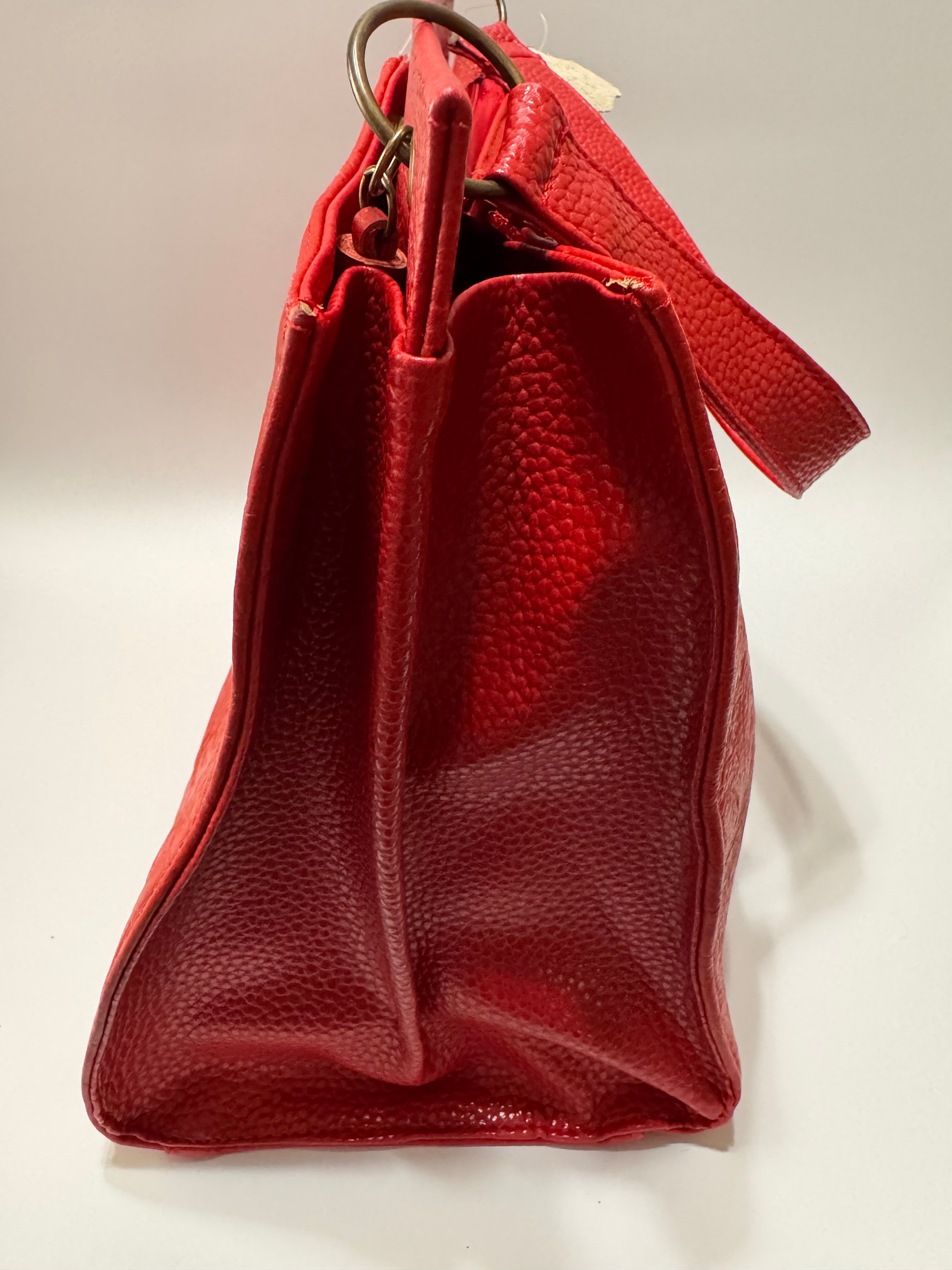 Red Florentine Leather Satchel – Limited Edition
